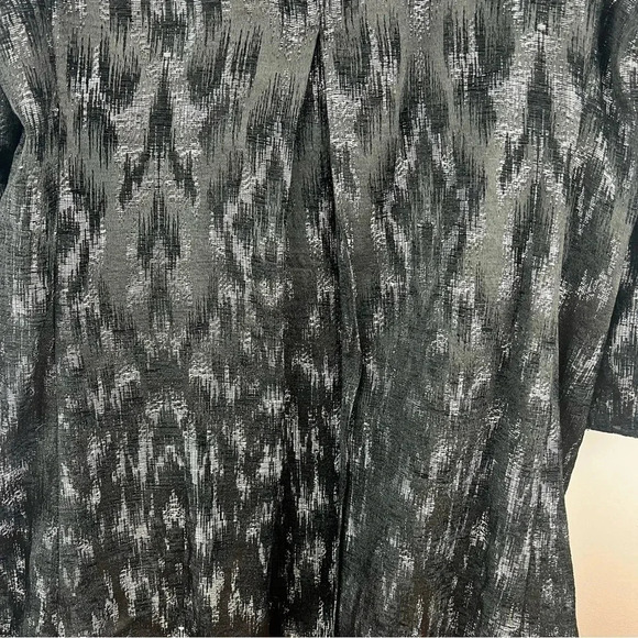 Eileen Fisher Black/Metallic Open Front Longline Jacket 3/4 Sleeve Size M - Picture 8 of 13